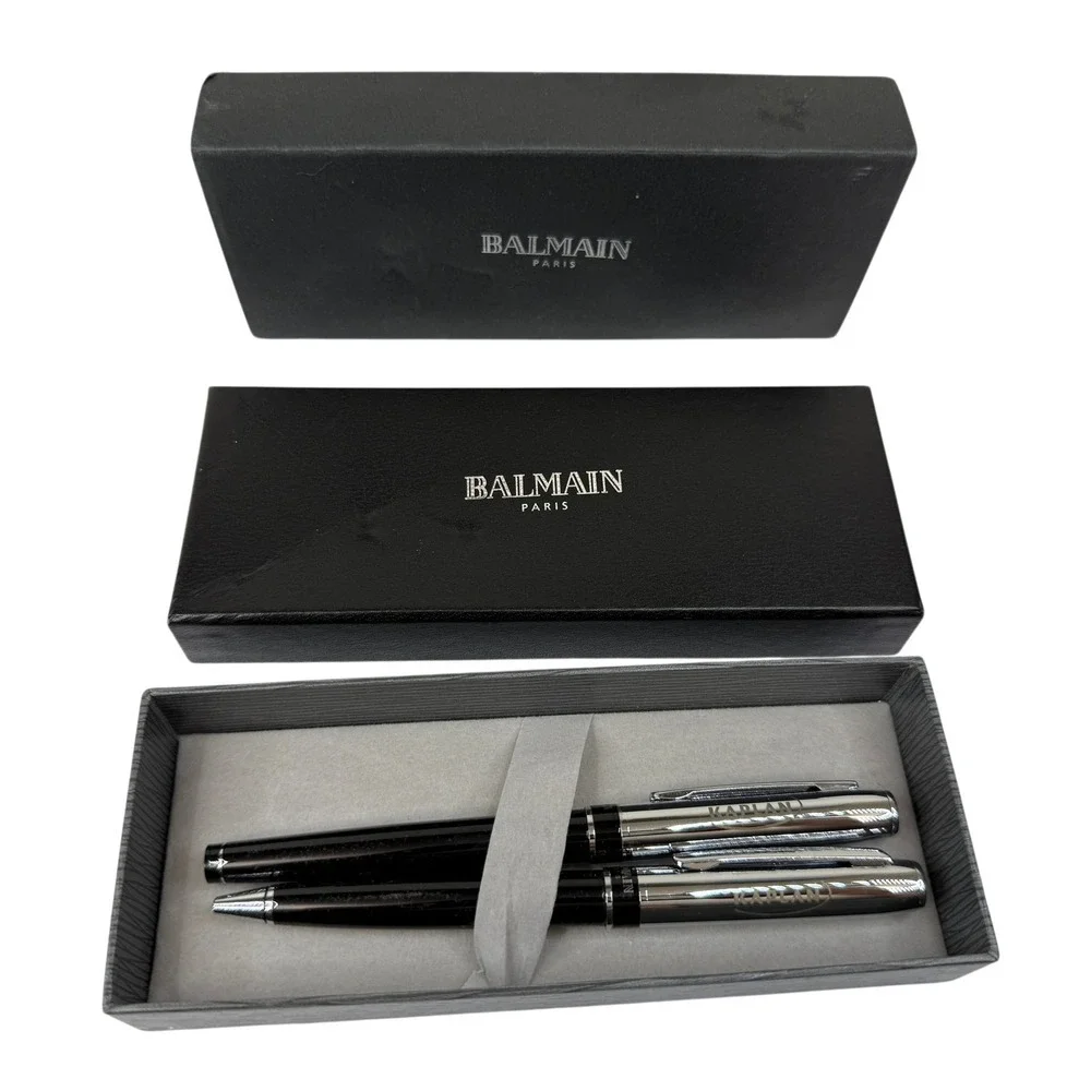 BALMAIN PARIS Executive Pen Set - Rollerball & Ballpoint Pens w/ Kaplan Logo